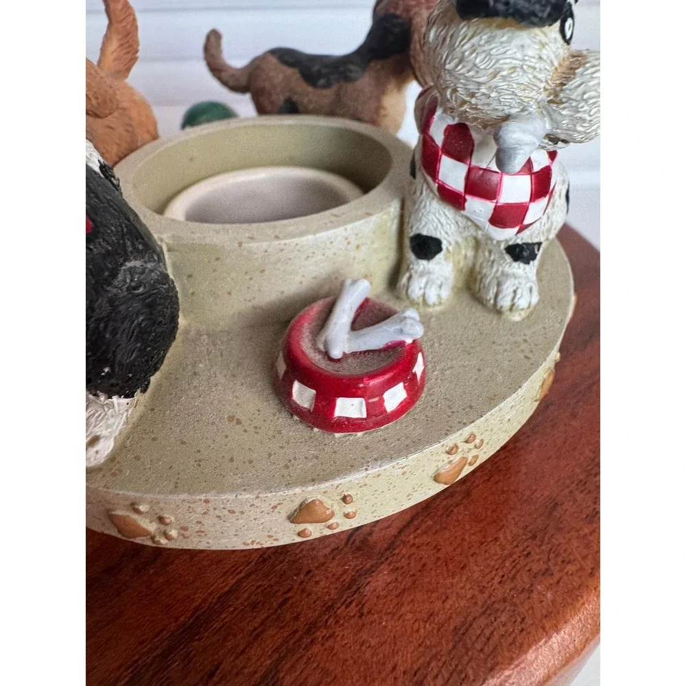 VTG Deb Strain Candle Capper Dogs Figurine Puppy‎ Decor Farmhouse Style